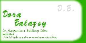 dora balazsy business card